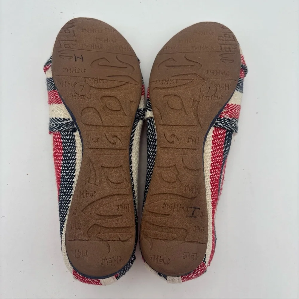 Mad‎ Love Striped Red and Navy Flats